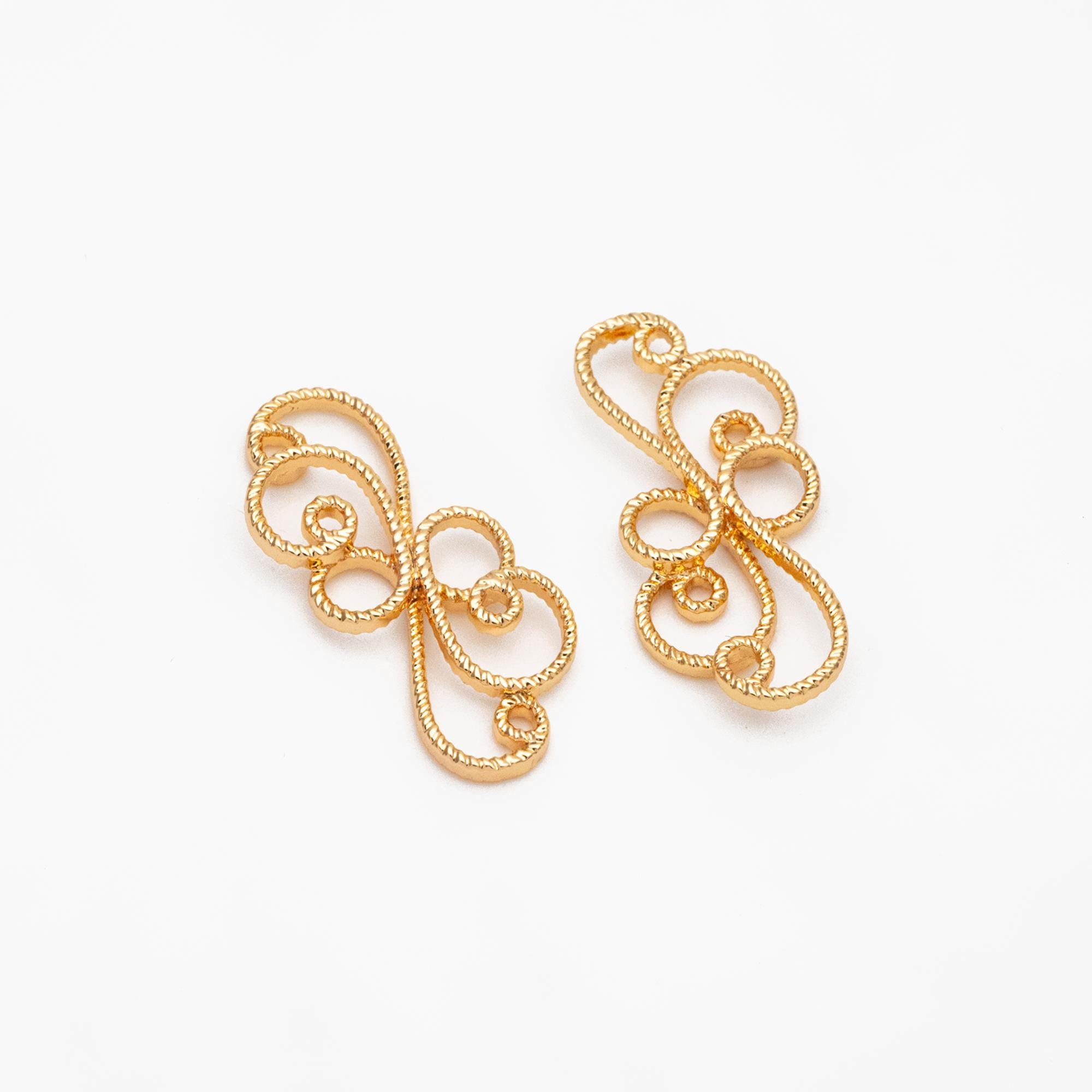 10pcs Gold Filigree Flower Charm Pendants, Gold plated Brass, Jewelry Making, Diy Material, Jewelry Supplies (GB-114)